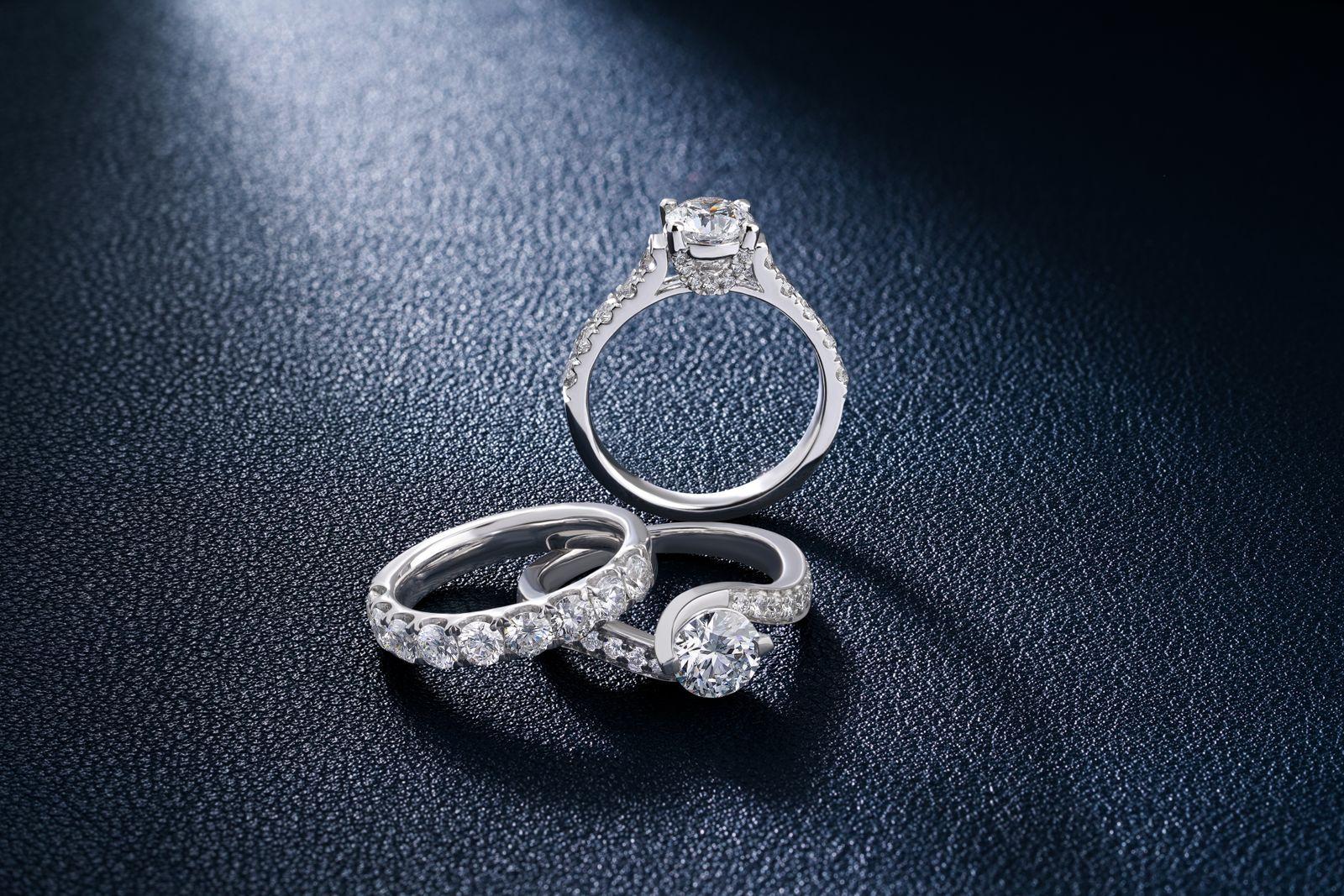 Close Up Shot of Diamond Rings